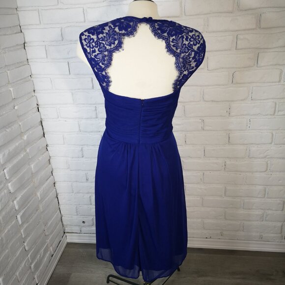 NWOT Ricki's Ladies Size 10 Royal Blue Lined Sleeveless Lace Straps Party Dress - Picture 2 of 11